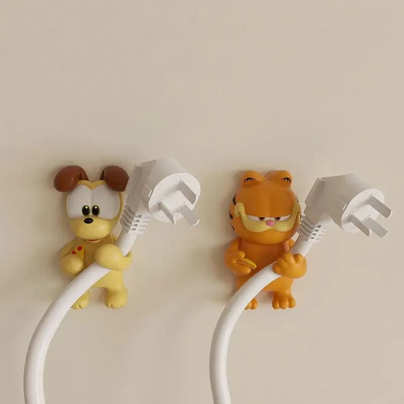 Nuova Serie Oudi di Garfield, Gancio Decorativo Multifunzionale per Cavi e Prese, Ornamento per Casa e Ufficio