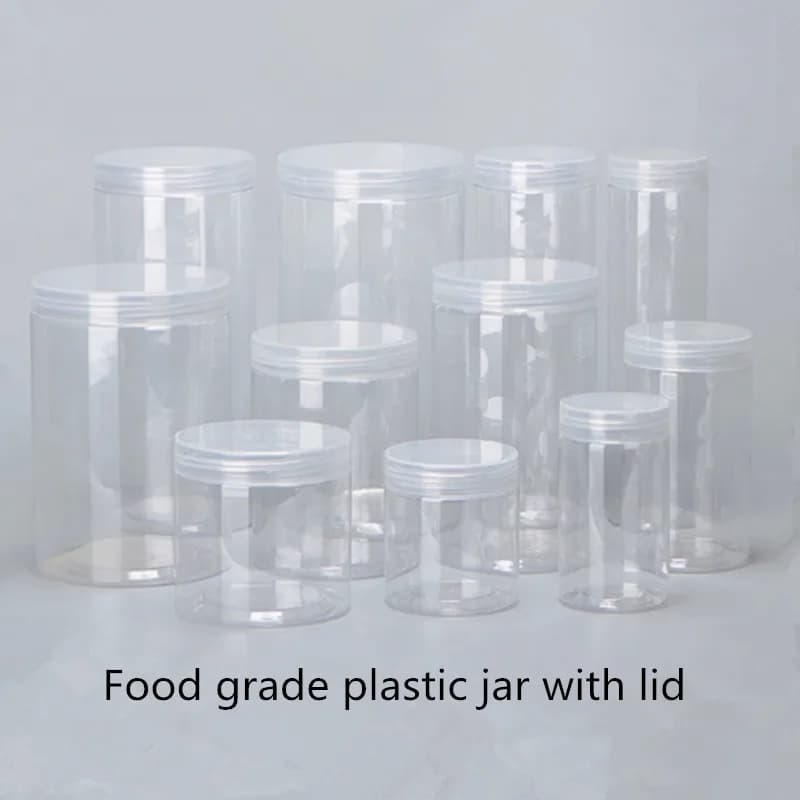 Confezione da 10 Barattoli Vuoti in Plastica Trasparente PET per Cosmetici e Alimenti, Contenitori per Trucco con Coperchio in Plastica, Barattoli Sigillati per Alimenti