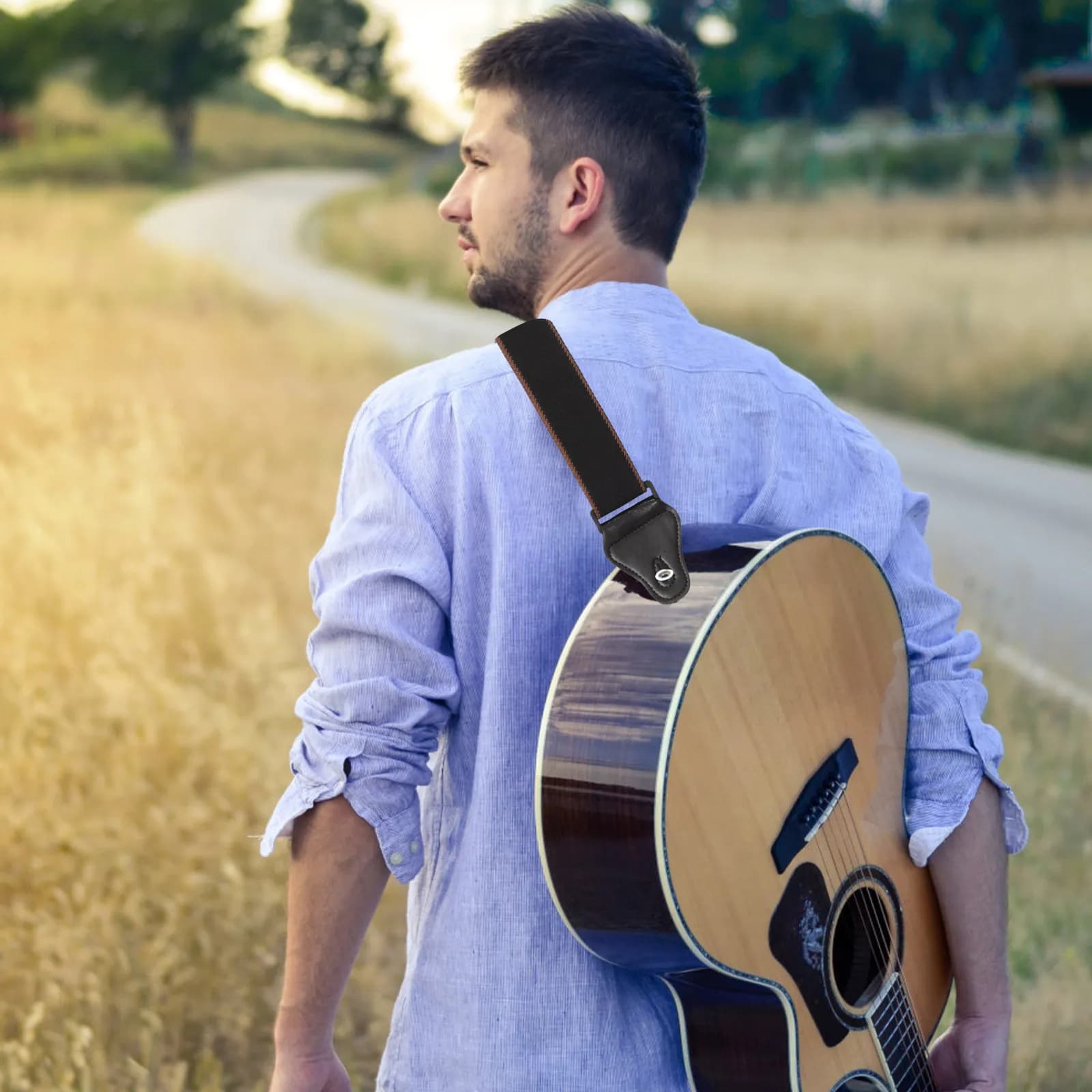 Guitar Strap Pick Holder Wide Stretch Resistant Shoulder Belt for Acoustic Electric Bass Guitar Comfortable Performance