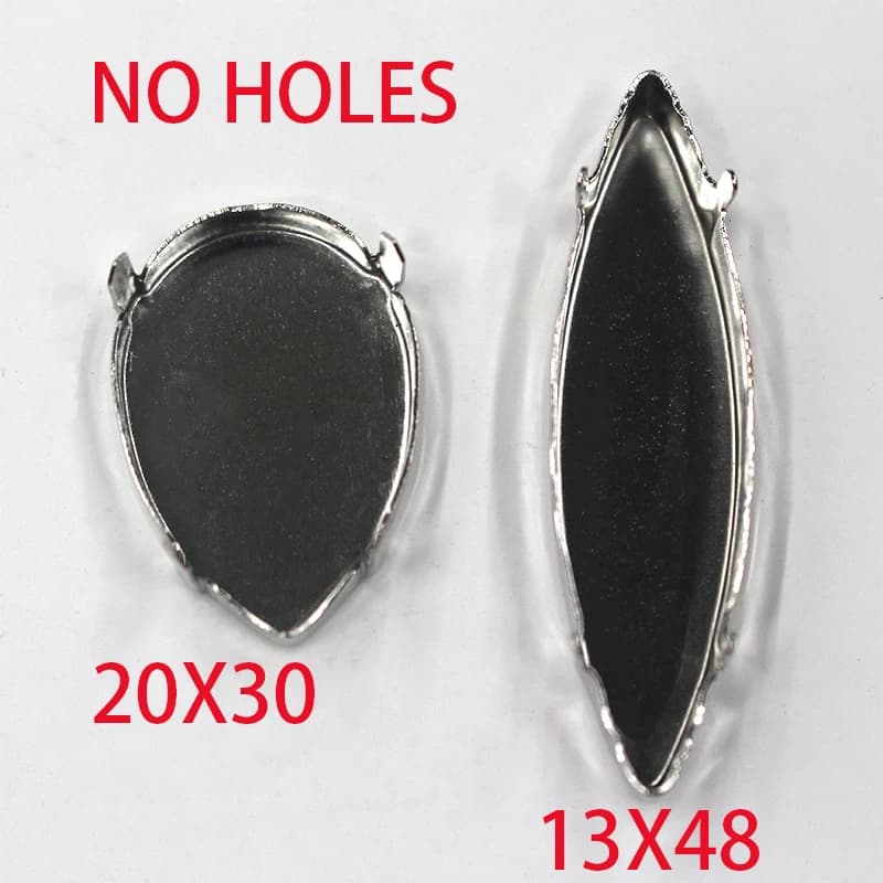 Navette 13X48 TEAR Drop 20X30 Stronggest BRASS SILVER POLISH For Crystal NO Holes Strong Claw Setting For Jewels Soldering