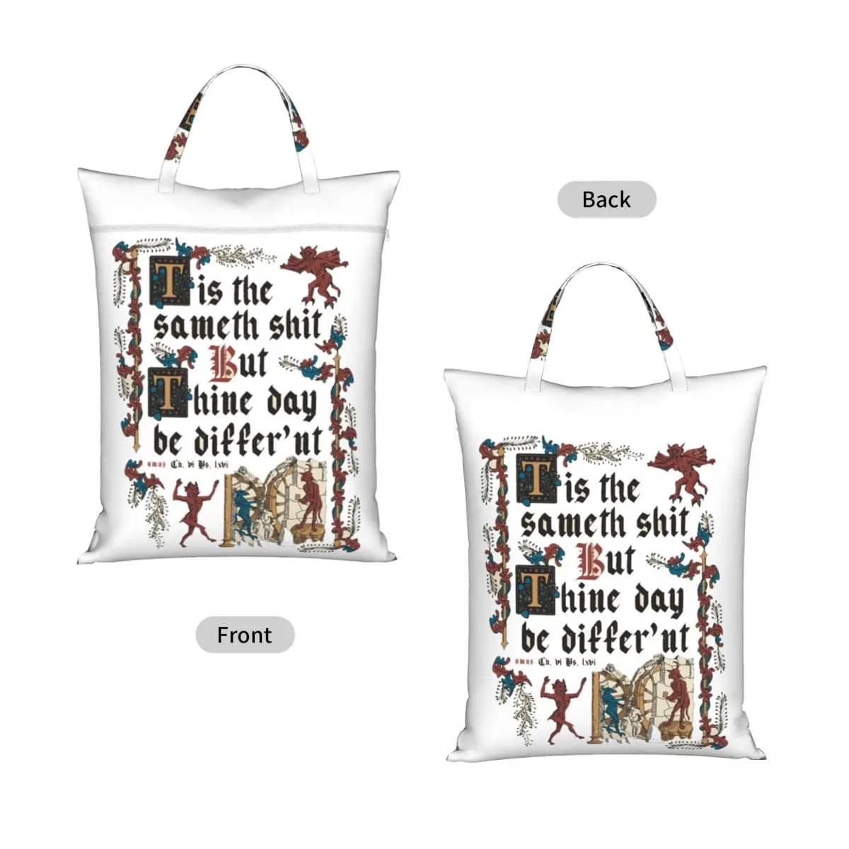 Same Shit Medieval Style English History Travel Laundry Bag Waterproof Reusable Dirty Clothes Pouch Gym Yoga Washing Basket