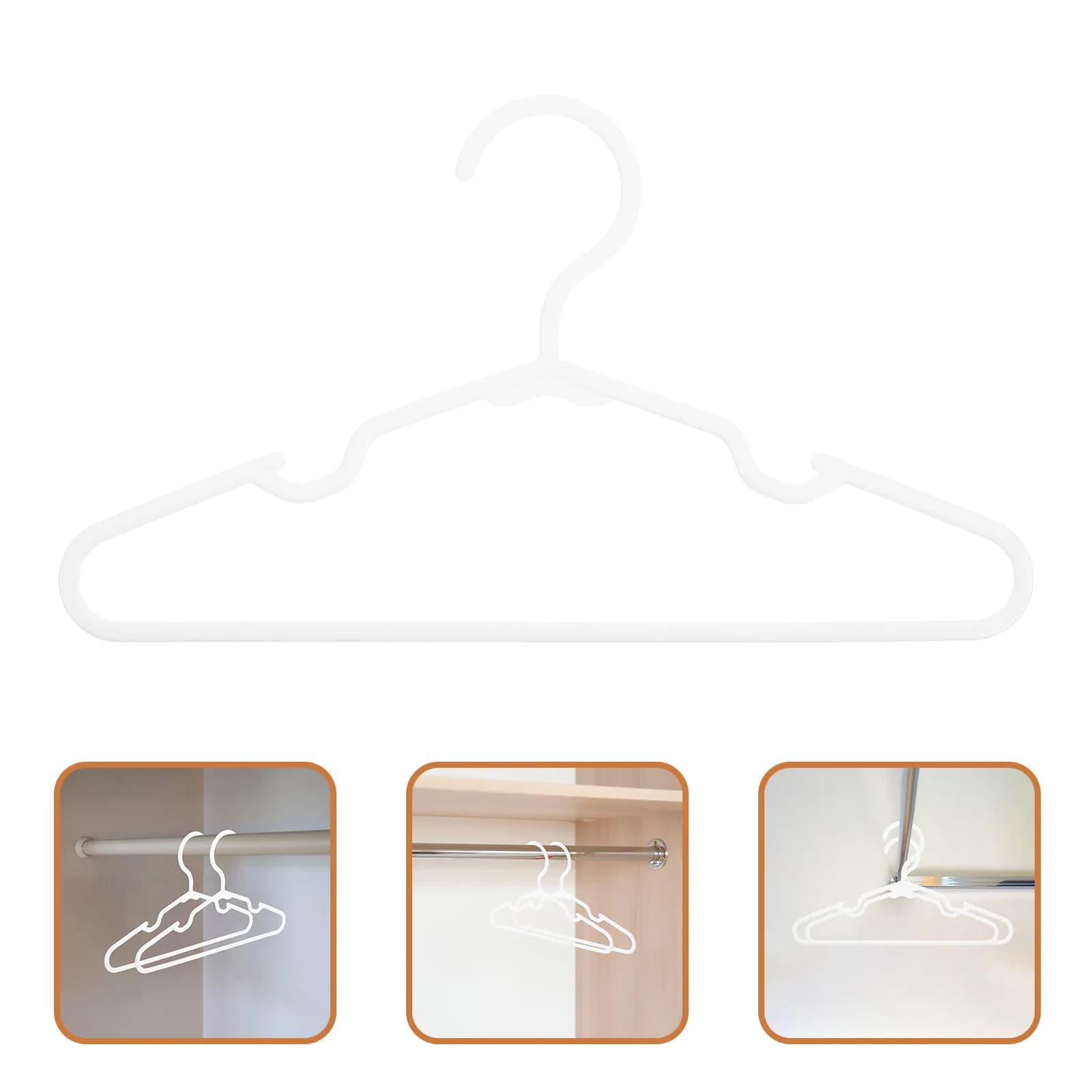 50Pcs Baby Toddler Hangers Plastic White Non Slip Children Clothes Closet Space Saving Laundry Drying Short Hangers for Closet