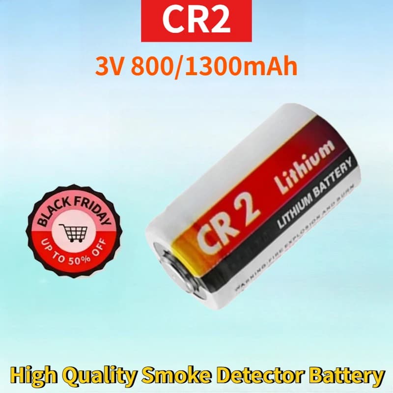 Batteria Ricaricabile agli Ioni di Litio CR2 3V 800/1300mAh per Strumenti di Misurazione della Distanza, Alimentazione Fotocamere, Rilevatori di Fumo
