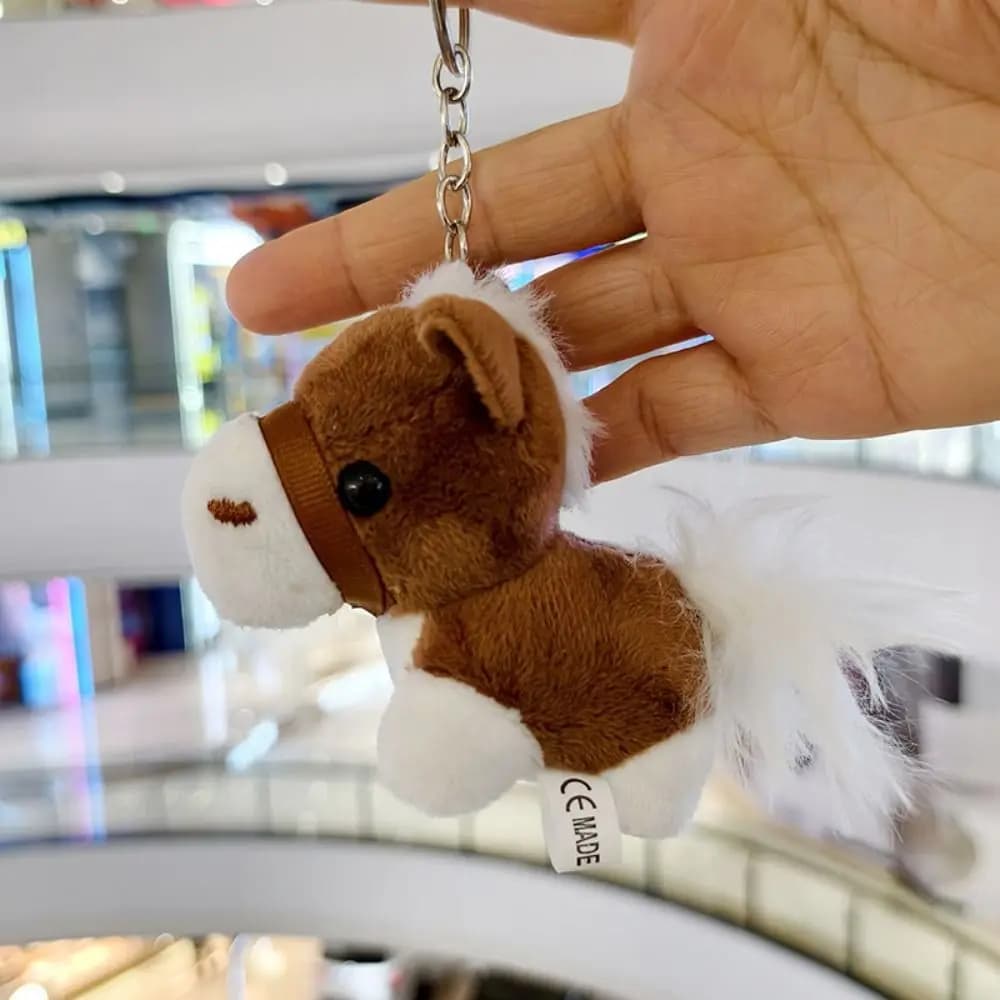 Portachiavi Divertente a Forma di Mini Cavallo, Creativo e Carino, Animale di Peluche, Portafortuna, Kawaii, Decorazione Festiva