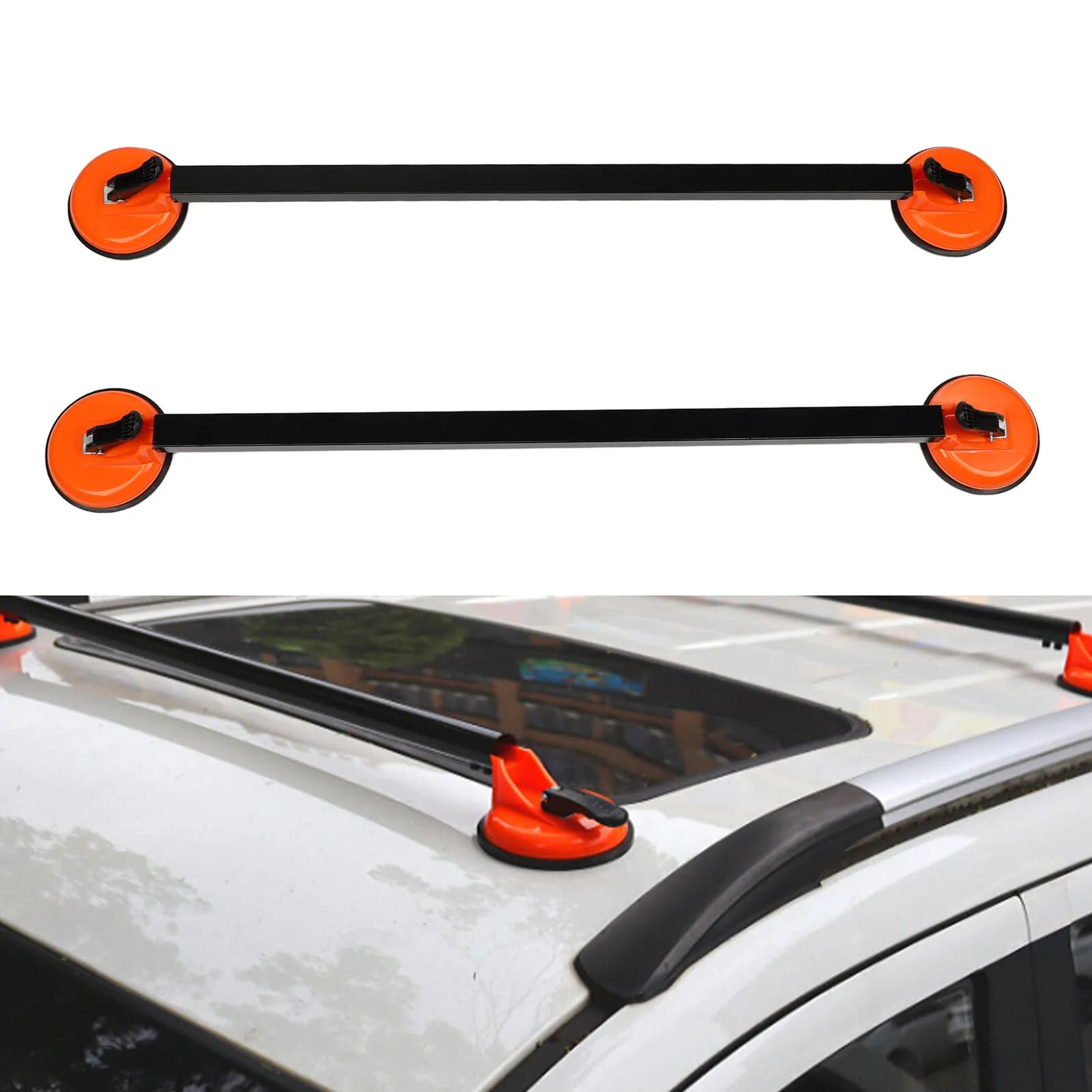Car Rooftop Luggage Rack Stable Fixation 36.22 Inch Suction Mount Car Roof Rack Cross Bars High Durability for Vehicles