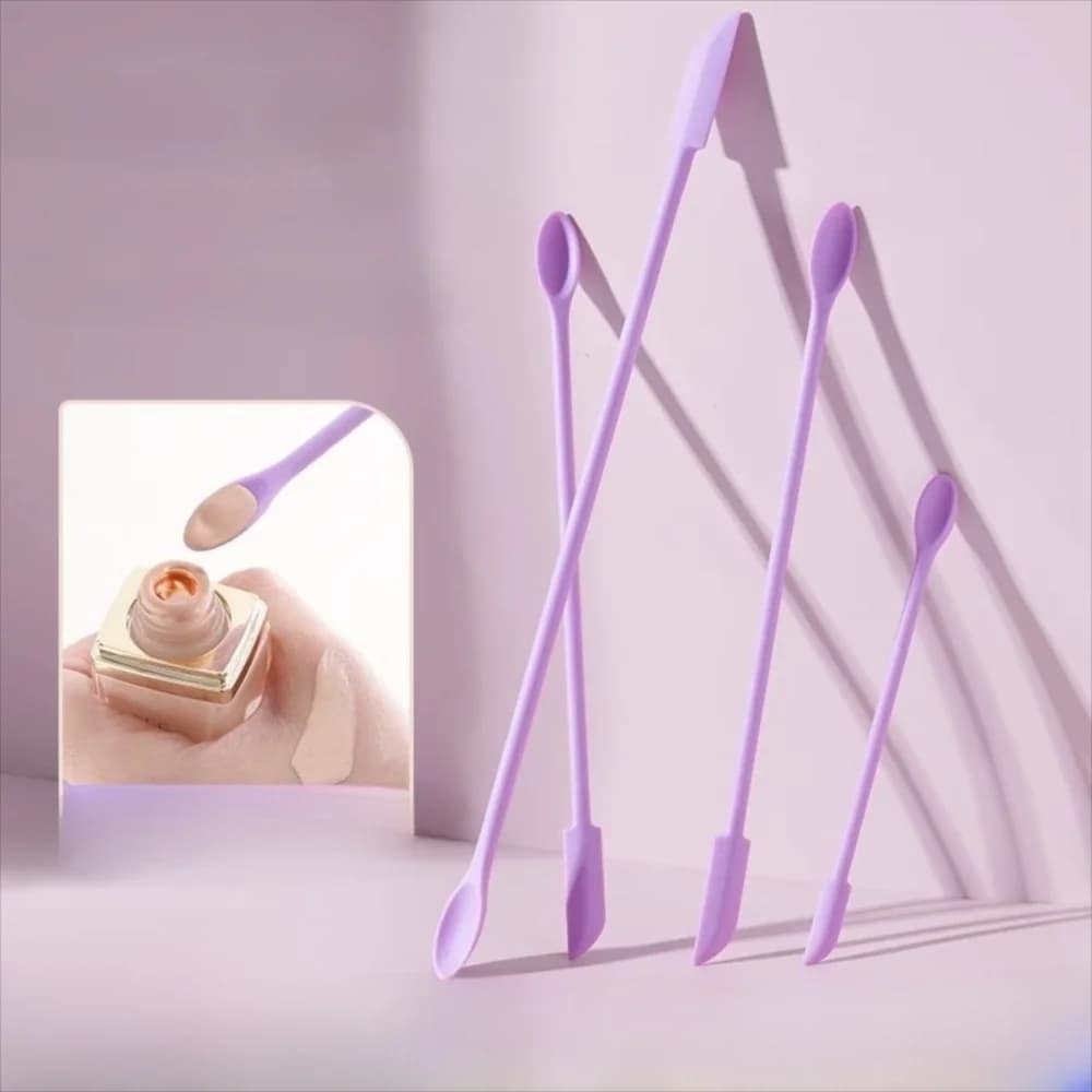3 pz/set Silicone Bottiglia Vuota Raschietto A Doppia Testa Riutilizzabile Fondotinta Raschietto Morbido Eco-Friendly Cosmetico Spatola Set