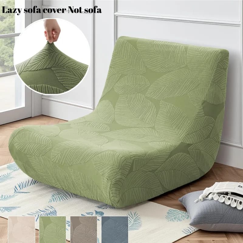 1Pc Leaves Jacquard Stretch Sofa Covers Solid Color Relax Chair Slipcovers Single Lounge Couch Protectors Cover Living Room