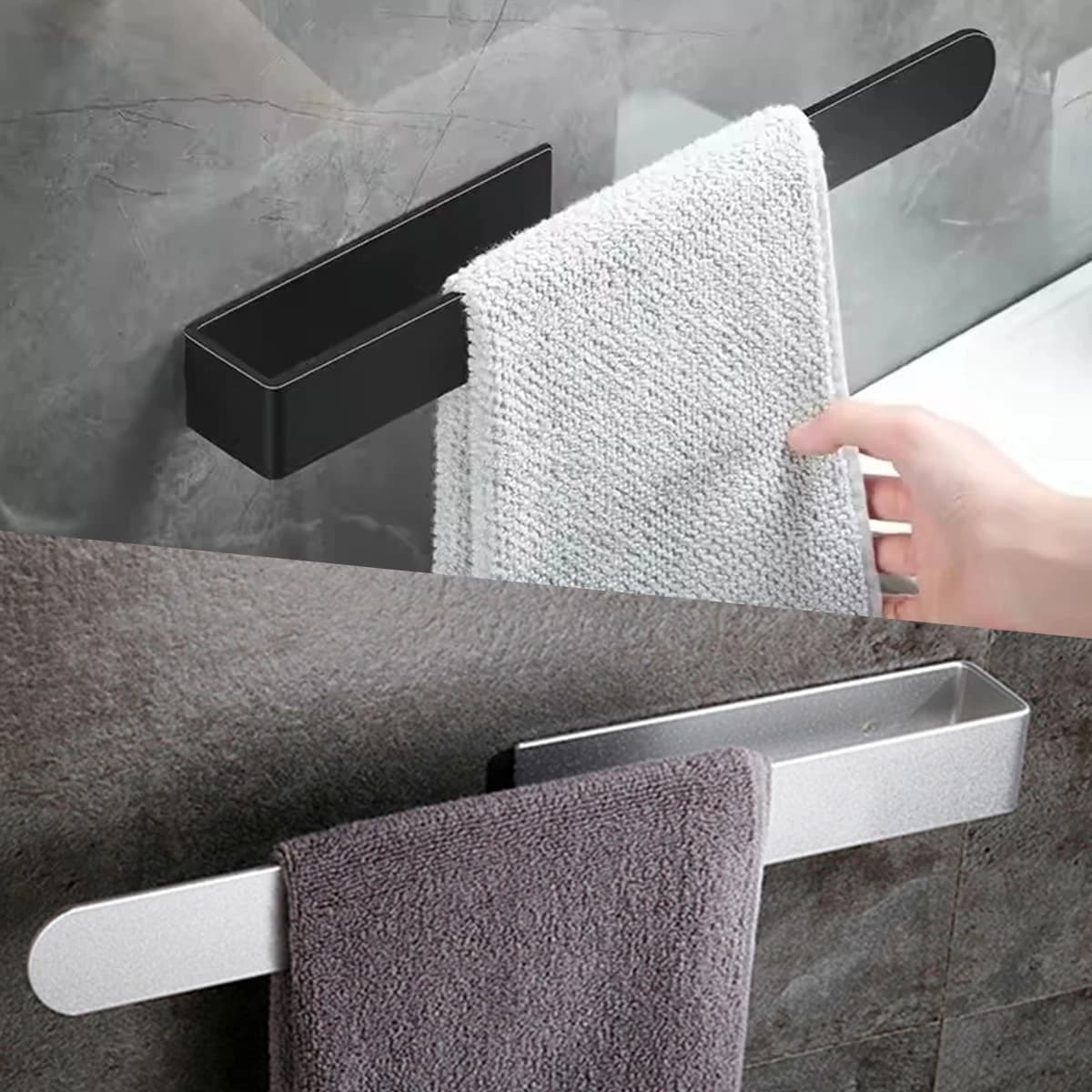 Portasciugamani Portasciugamani non perforato Portasciugamani da bagno autoadesivo Portasciugamani da cucina per bagno Articoli per la casa