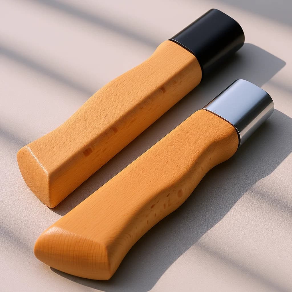 Kit di Sostituzione Manici in Legno Huaimu per Coltelli da Cucina, Impugnatura Ergonomica in Legno Massiccio per Coltelli da Taglio