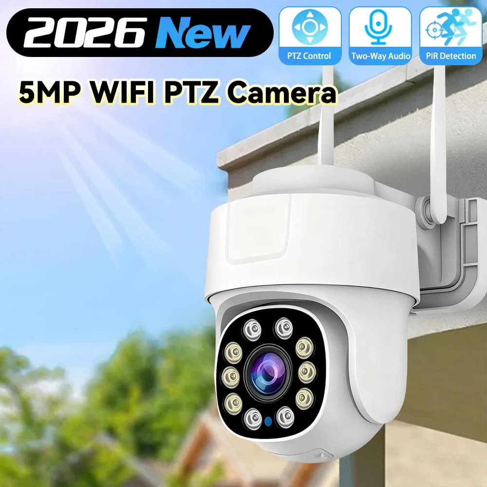 Telecamera IP PTZ WIFI a Tripla Lente 12MP 6K con APP HopeWay, Visione Notturna a Colori, Rilevamento Umanoide AI, Sicurezza Domestica, Monitoraggio Bambini