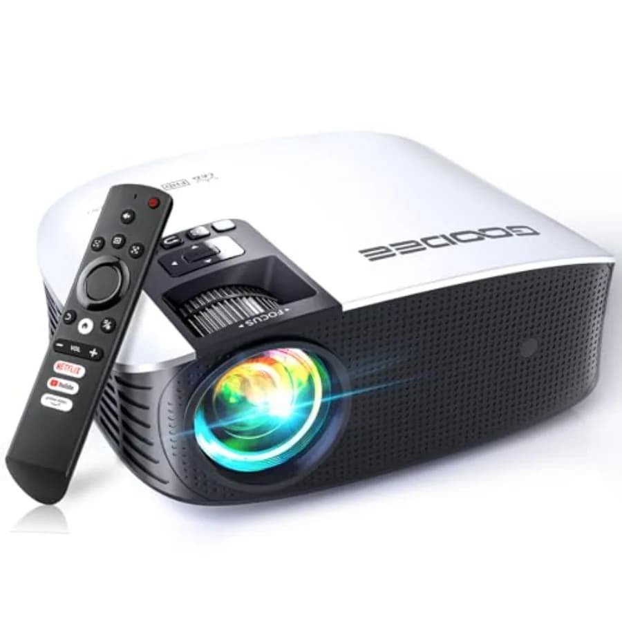 Proiettore Smart 4K con Wi-Fi 5G e Bluetooth, App Integrate, Audio Dolby, 800 ANSI Lumen, Proiettore per Esterni per Home Theater su Grande Schermo