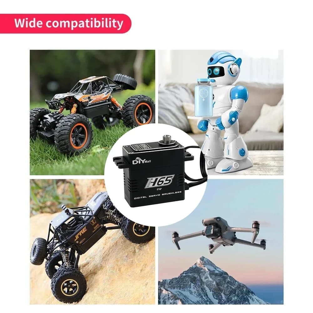 Servo Digitale Brushless H65 da 65kg di Coppia, Impermeabile IP67, con Ingranaggi Interamente in Acciaio, Alta Coppia 8.4V per Auto RC, Veicoli e Aerei