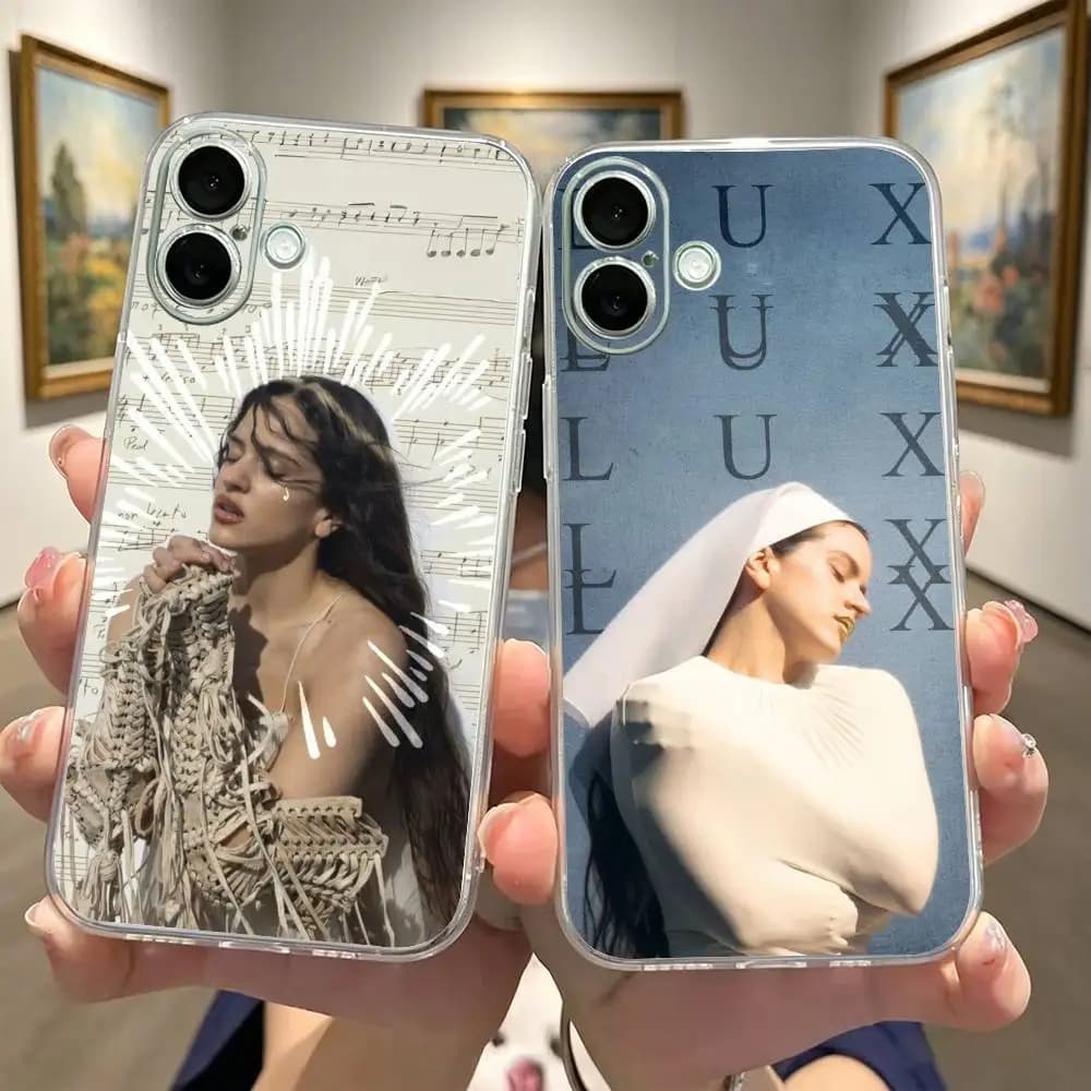 L-LUX S-Rosalia Art-Pop Singer Transparent Shockproof Phone Case For iPhone 17,16,15,14,13,12,11 Plus,Pro Max