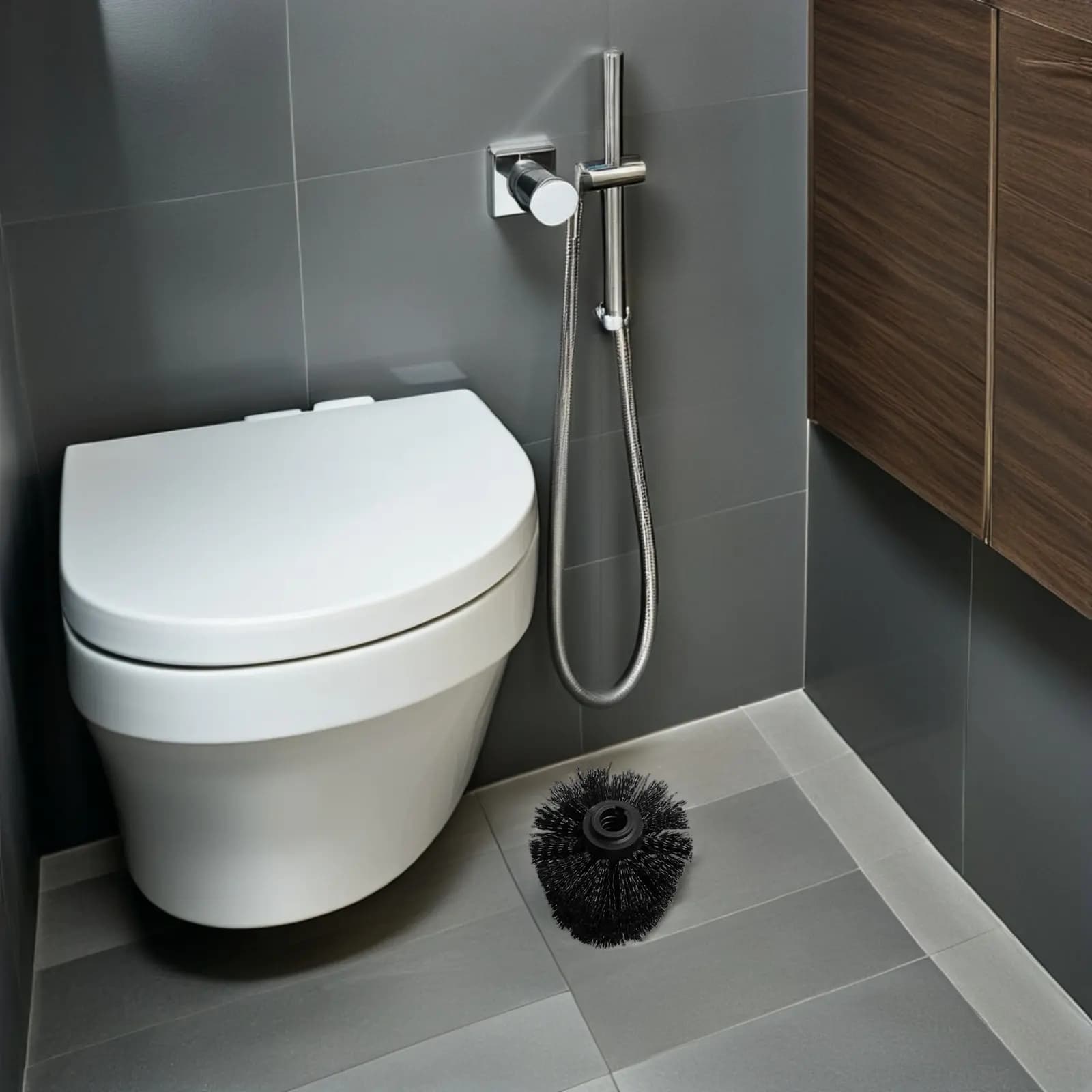 Set di 5 Testine di Ricambio in Plastica per Spazzola WC, Nere, per Pulizia del Bagno, Uso Domestico
