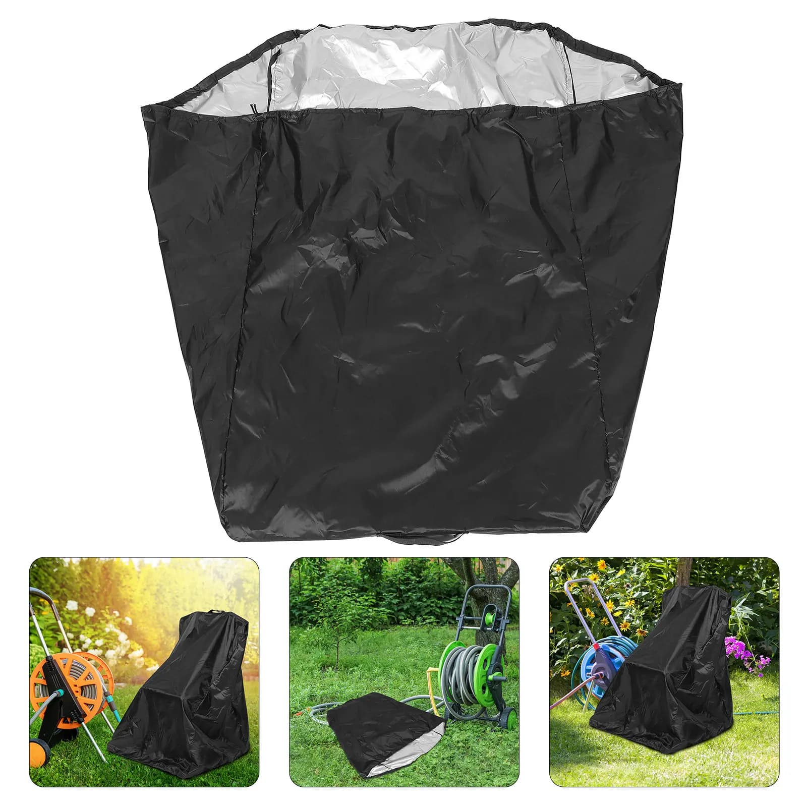 Copertura per Carrello Avvolgitubo da Giardino in Tessuto Oxford Impermeabile Resistente per Esterni, Protezione per Carrello Avvolgitubo da Patio