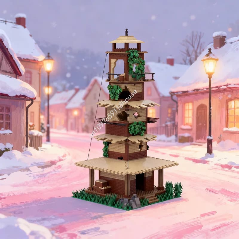 2574pcs MOC Modular Streetscape Far Cry 4 Radio Tower Model Building Blocks Construction Christmas Gift Toy Idea Education Brick