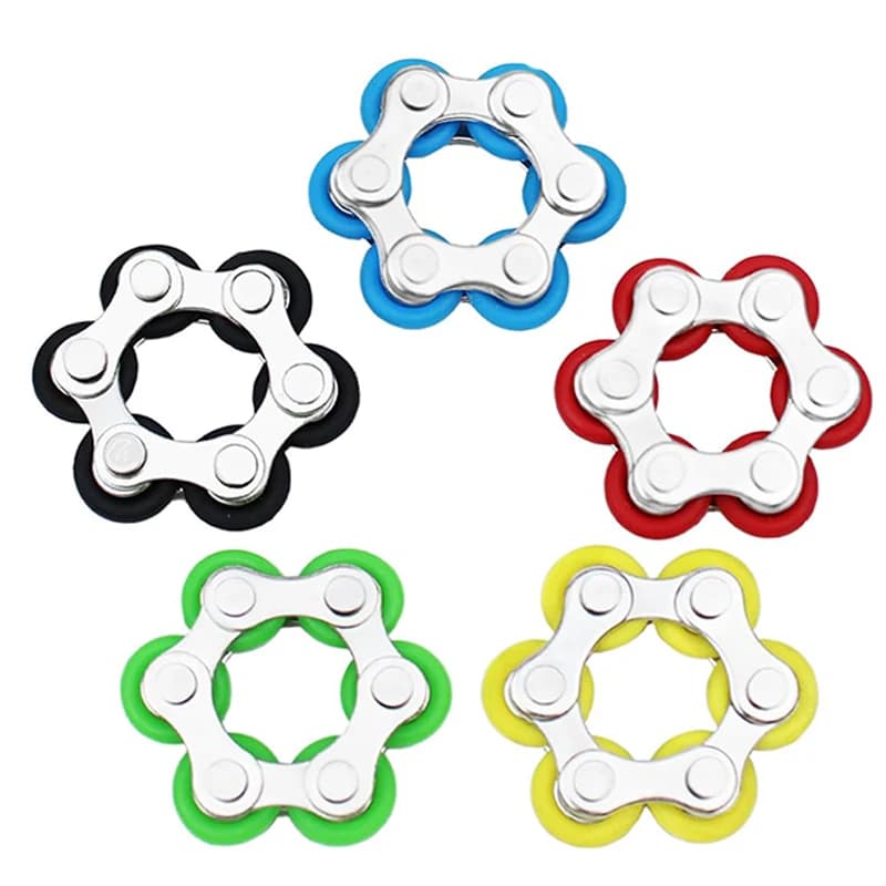 2PCS Flippy Roller Chain Fidget Toy Finger Spinner Anelli Calmante Stress Ansia ADHD Autismo Gadget fantastici per adulti Bambini