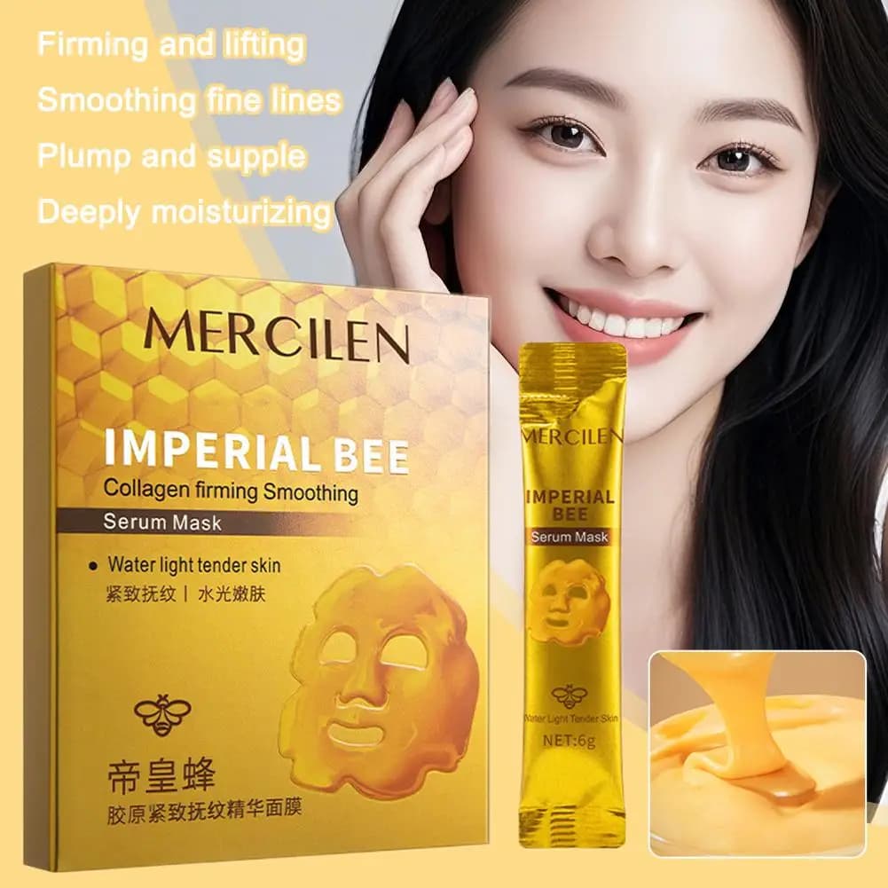 Collagen and Honey Mask, Night Face Mask Hydrating and Rassodante, Peel-Off Mask with Nicotinamide for Skin Whitening and Hydration