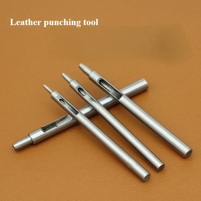 DIY Leather Punching Tools,Alloy Steel Punch,Straight Head Round Punch,Bag/shoes/belt/watch Band Drilling Hole Accessories