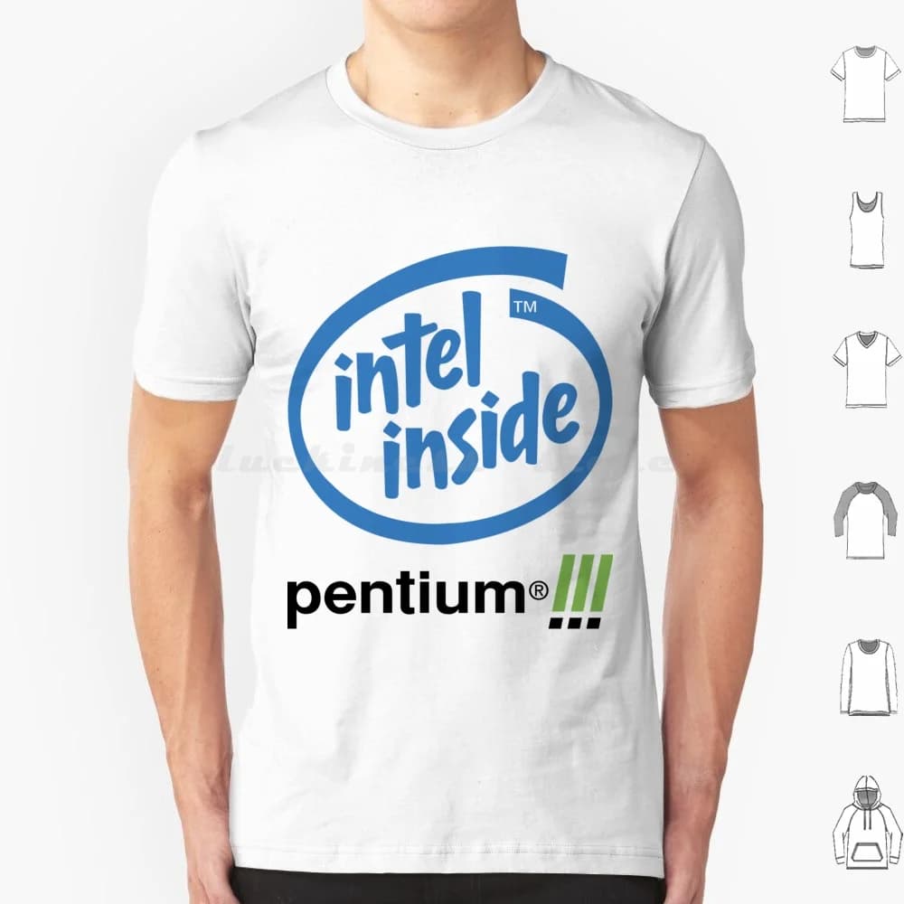 Intel Inside-Pentium Ii T Shirt Cotton Man Woman Print DIY Intel Inside Pentium Pentium Ii Pentium 3 Computer Games