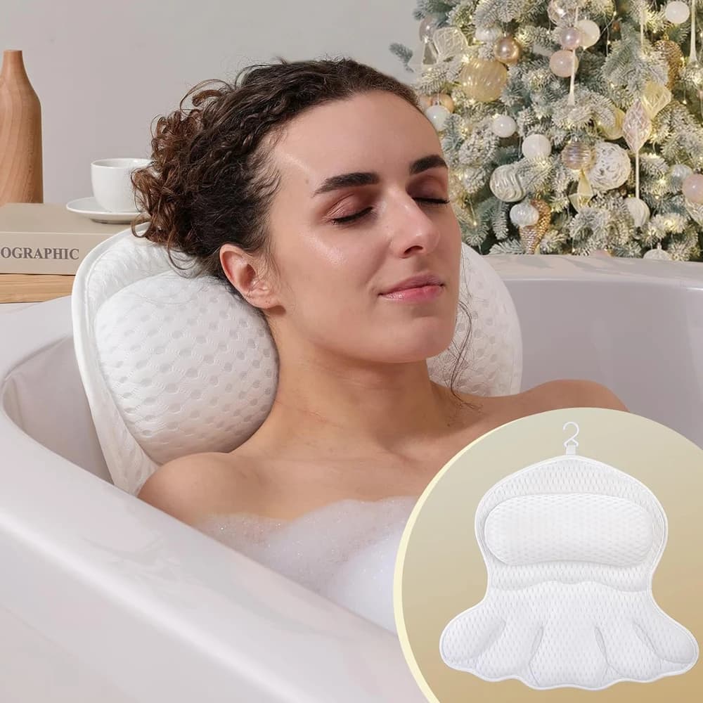 Cuscino da Bagno di Lusso, Cuscini Extra Morbidi e Confortevoli per Vasca, Supporto per Testa, Collo e Schiena, con Rete 4D Air Mesh