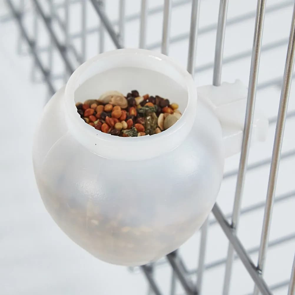 Set di 15 Contenitori in Plastica per Cibo per Uccelli, Dispenser Anti-Schizzo con Design a Fibbia Facile da Installare, Mangiatoia Durevole per Uccelli Domestici