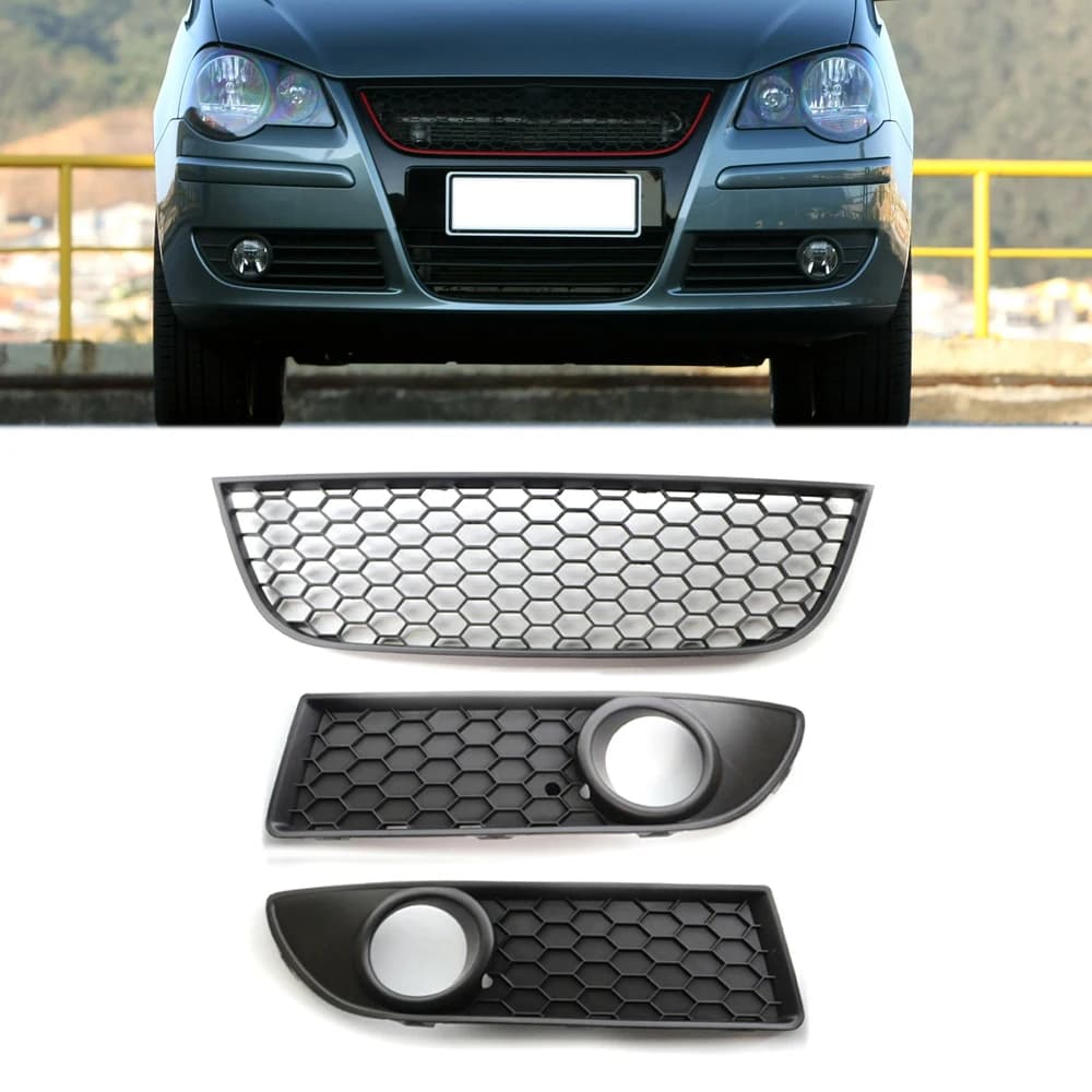 Auto Fendinebbia Copertura Della Lampada Paraurti Griglia Anteriore Inferiore Paraurti Centro Grill Per VW Polo MK4 9N3 2005-2009 Facelift 6Q0 853 677 B