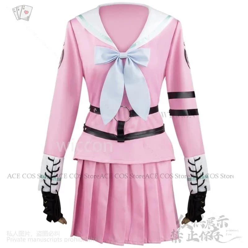 Gioco Anime Danganronpaaa V3 Cosplay Miu Iruma Costume Jk Uniforme scolastica giapponese Vestito Rosa Lolita Parrucca Jirai Kei Ragazza