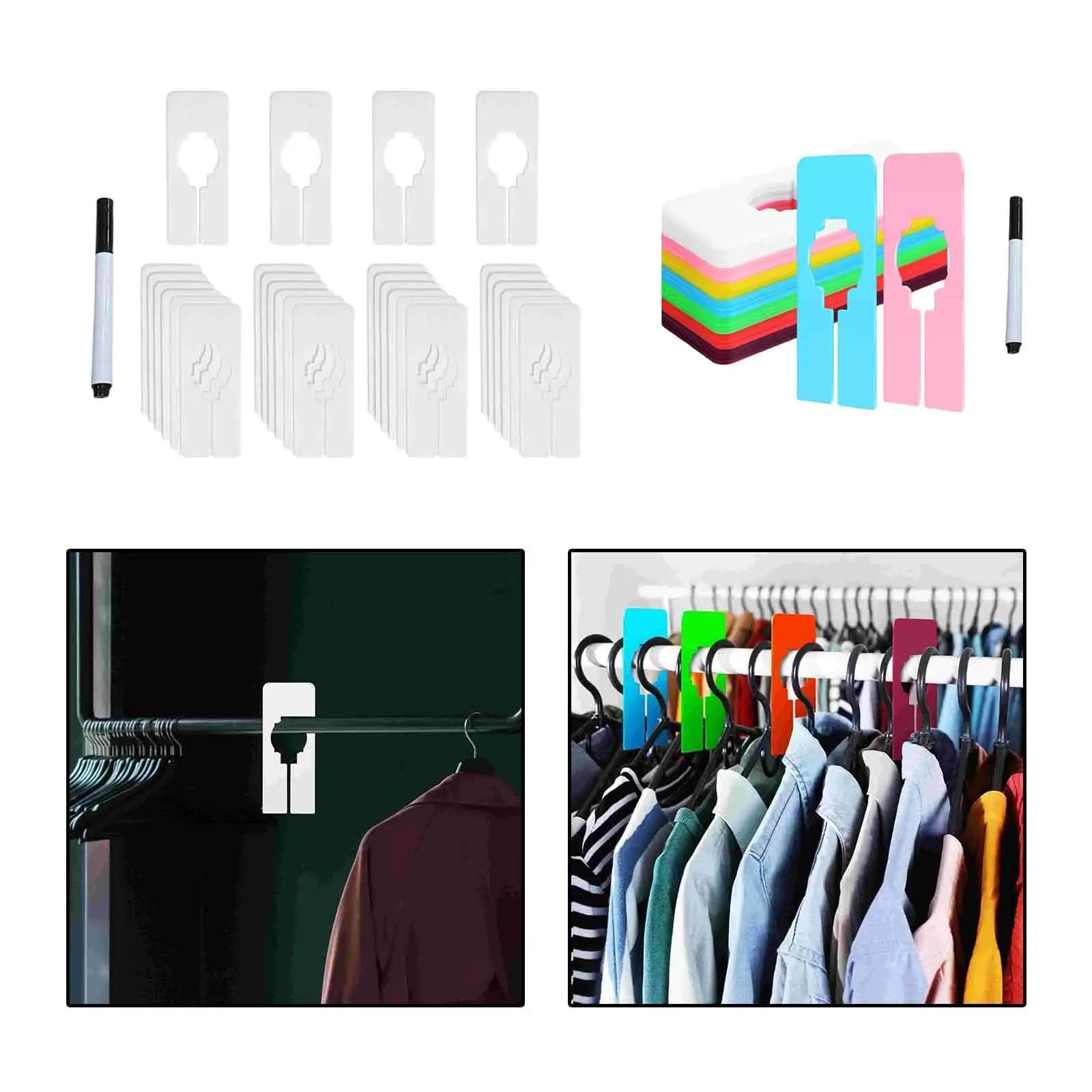28x Clothing Size Closet Rack Dividers Hangers Drawers Home Closet Dividers for Shop Travel Hanging Clothes Adult Baby Clothes