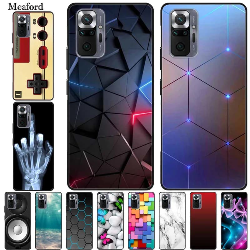 Per Xiaomi Redmi Note 10 Pro Cover alla Moda in Silicone Morbido per Redmi Note 10 Pro Max Coque M2101K6G Bumper Cool Funda
