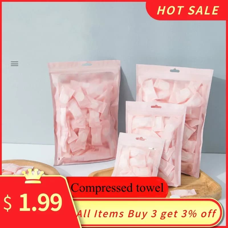 Asciugamano usa e getta da 50 pezzi asciugamano per il viso in tessuto Non tessuto da viaggio portatile compresso salviette umidificate per esterni