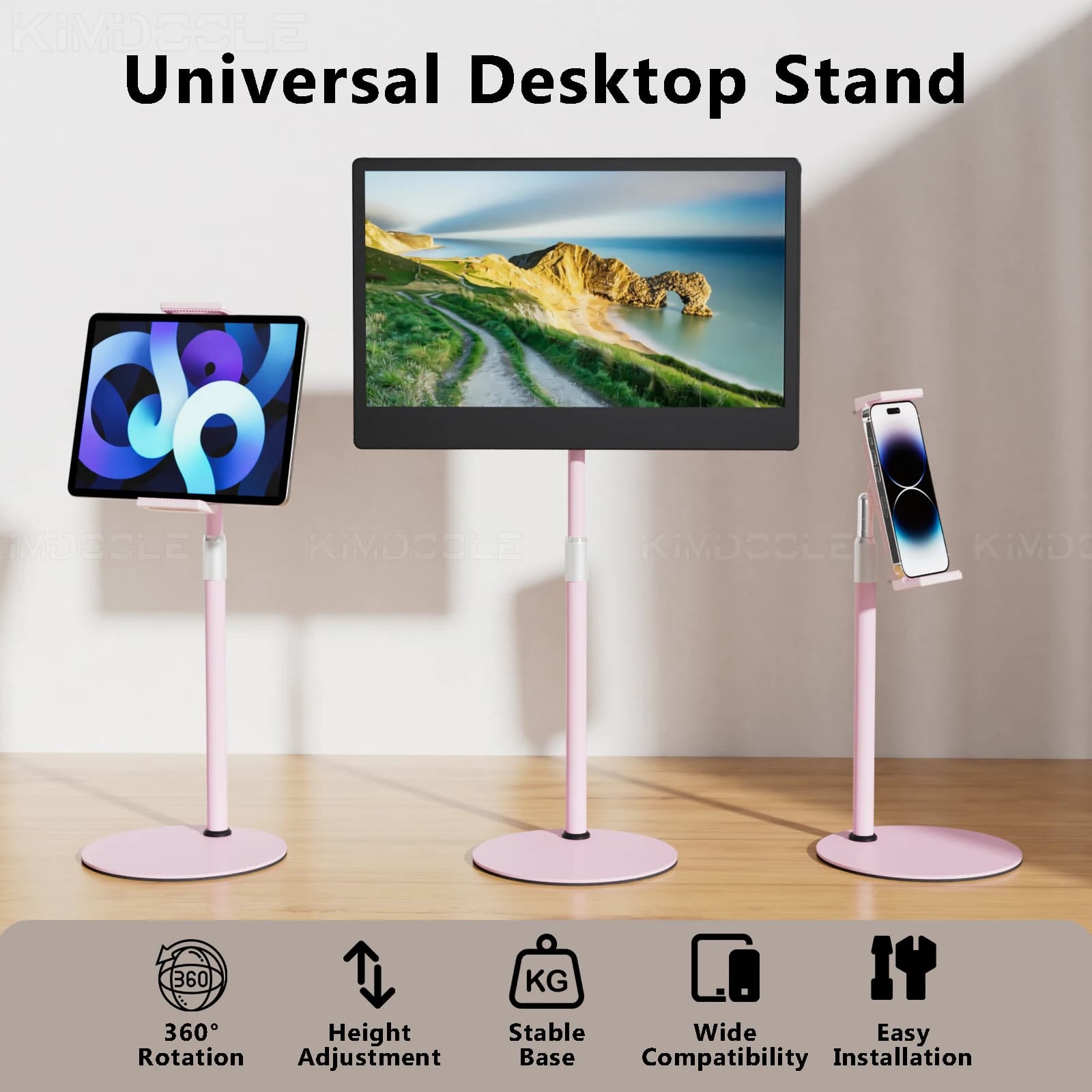 Kimdoole VESA Height Adjustable Portable Monitor Stand Phone Desktop Stand Suitable For 13 To 18 Inch Tablet And IPad Screens