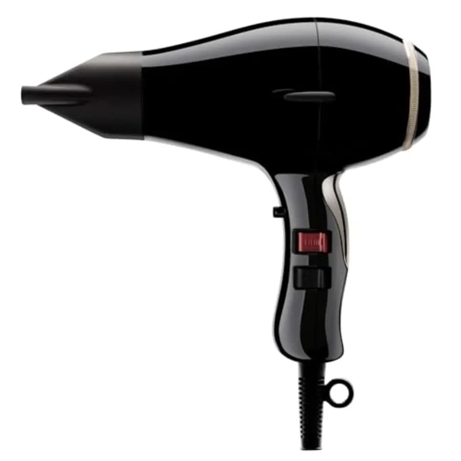 Hairdryer for daily use, with ceramic coating, black, light and silent with ion technology