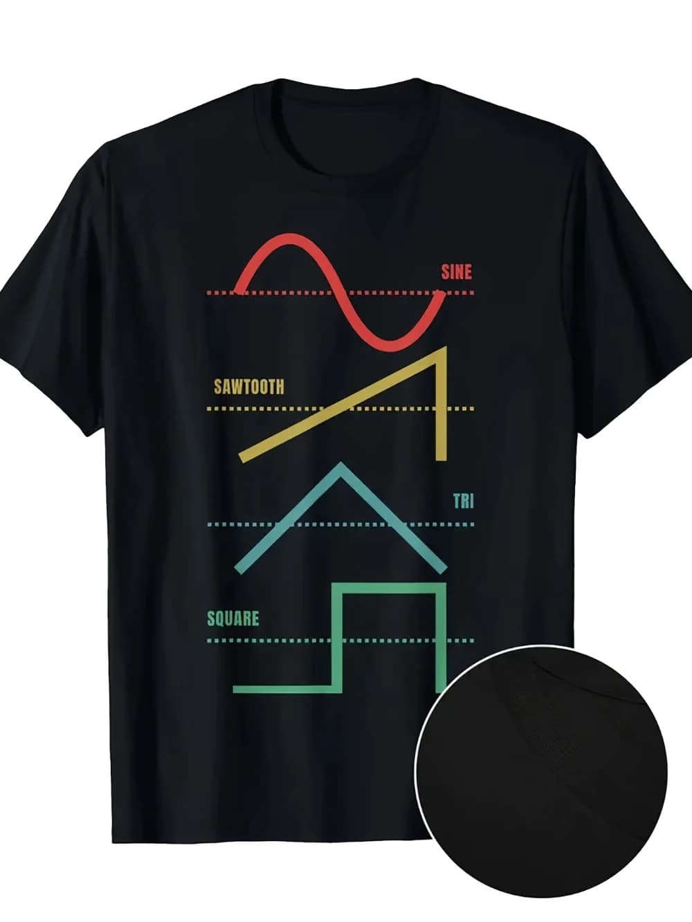 T-shirt vintage con stampa grafica a tema sintetizzatore analogico Techno Waveform Synth Nerd 100% per uomo e donna
