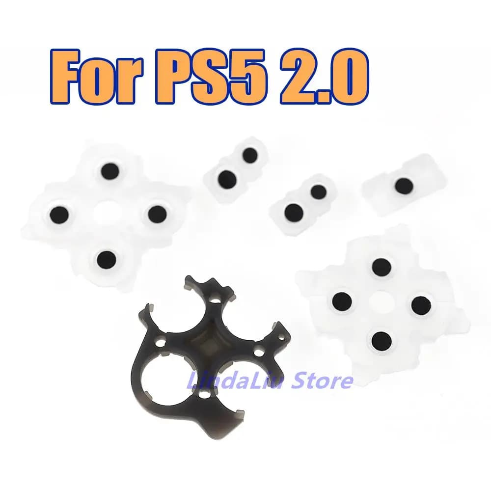 5 set di cuscinetti in silicone conduttivo per controller di gioco PlayStation 5 PS5 V1 V2, accessori per pulsanti D-Pad PS5