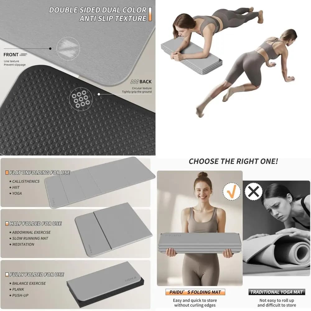 10 mm thick TPE yoga mat - SGS certified, anti-slip, 75x26 large, portable for fitness, yoga and pilates