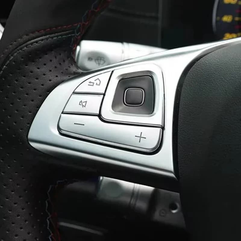 8 pieces silver button steering wheel auto cover trim for Mercedes Class E W213 2016-2019 interior accessories auto styling