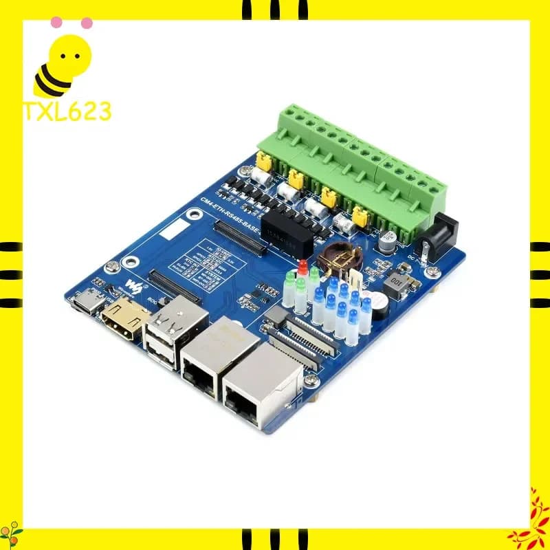 Scheda di espansione industriale a 4 canali con Ethernet Dual Gigabit/100M e RS485 isolato per Raspberry Pi CM4