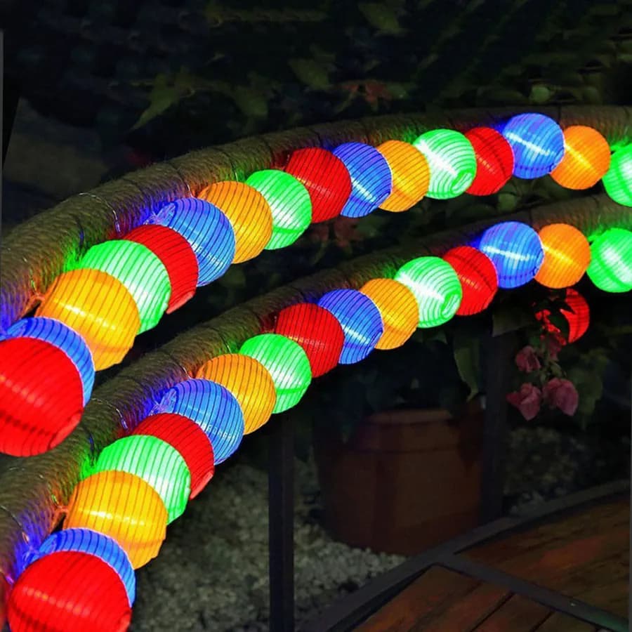 Nuova lanterna solare ghirlanda lucine 10/20/30 LED luci natalizie per giardino esterno patio festa di nozze decorazioni natalizie