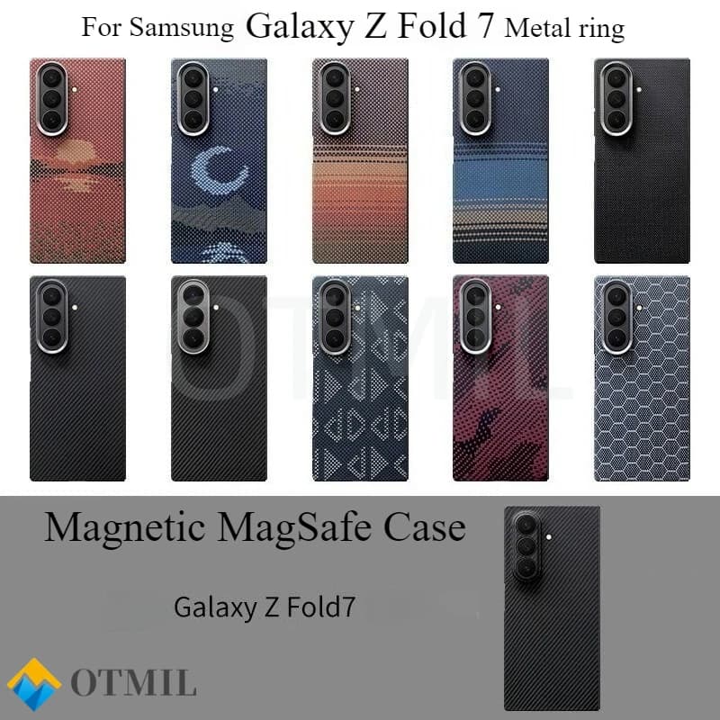 Custodia Z Fold 7 Custodia magnetica in fibra di carbonio aramidica per Samsung Galaxy Z Fold 7 per custodia Magsafe Custodia magnetica per cellulare