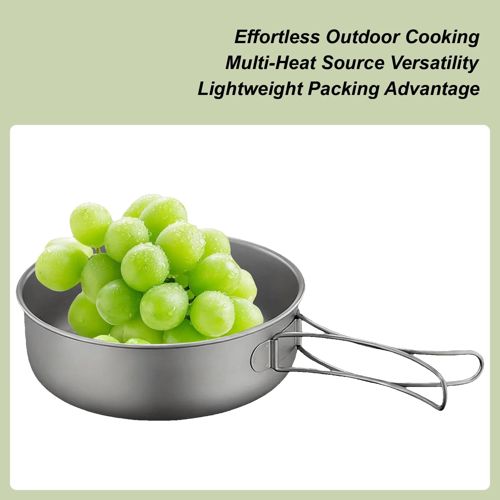 Non-stick Titanium camping pan Portable camping pot Backpack for outdoor excursions Hunting Road trips