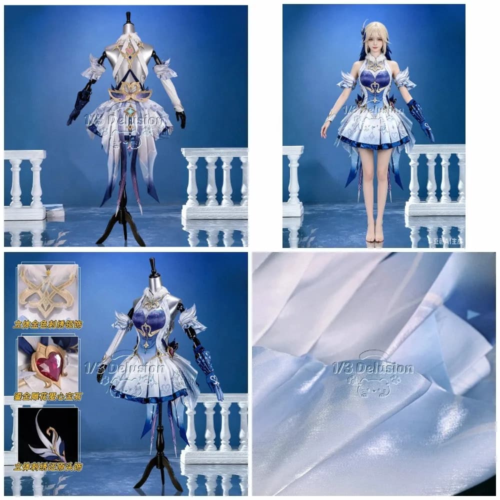 Anime game series: Genshin Impact Odette Cosplay Costume For Halloween Christmas Carnival Role Play Comic Con Lolita Dress