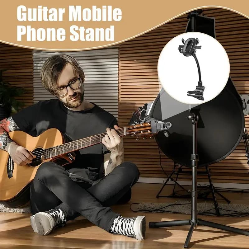Supporto per telefono per testa di chitarra Supporto per morsetto per telefono cellulare per testa di chitarra Supporto per smartphone Clip per cellulare multifunzionale Registrazione video