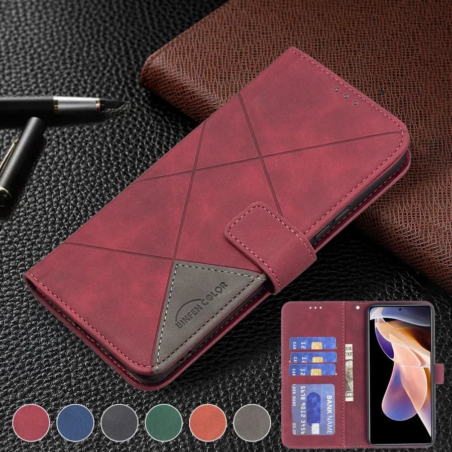 Portafoglio con Slot per schede custodia magnetica in pelle Flip per Xiaomi Redmi 13C 12 12C 10C Note 13 12S 11 Pro 10 9 8 7 Poco X5 11T 13T