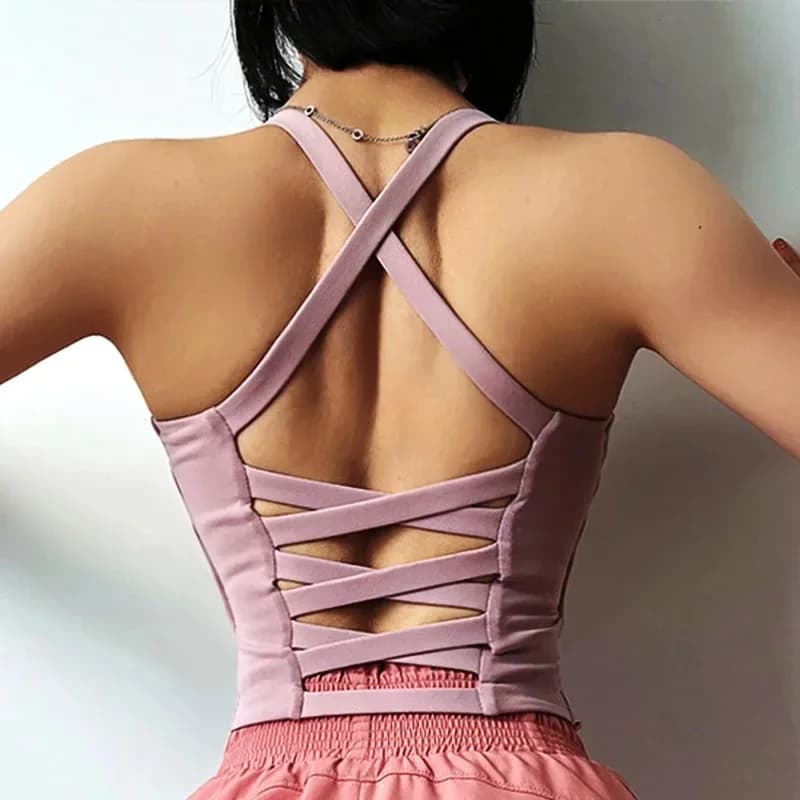 2026 Cloud Hide Sexy Back Shirt Fitness Bra Gym Workout Yoga Crop Top Home Exercise Underwear Bike Cycling Running Sports