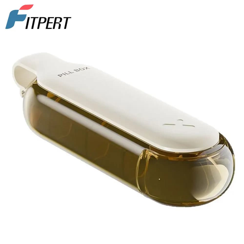 Organizer of pills, container for travel pills, portable travel, 4 compartments, supports, vitamins, cod liver oil, waterproof