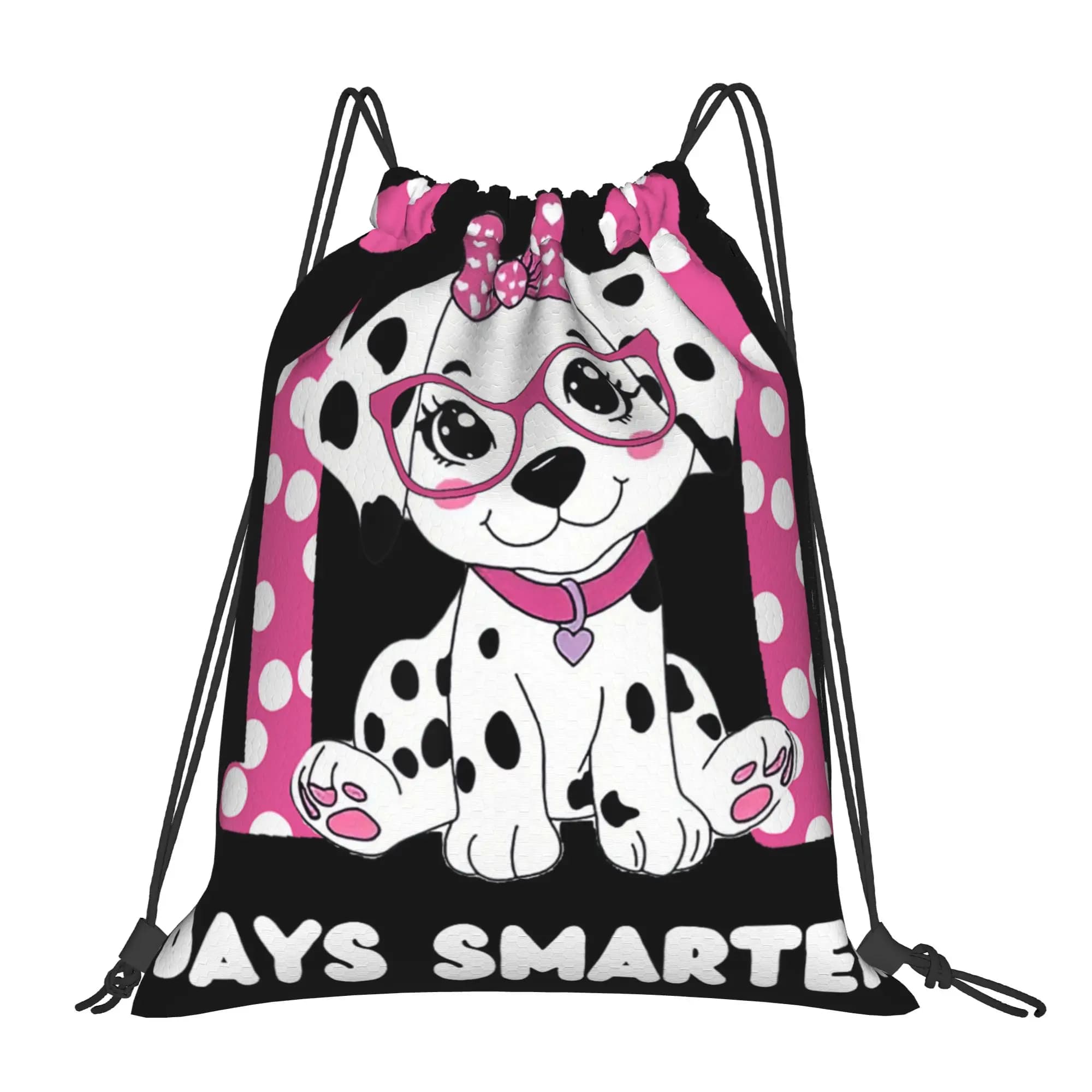 1 borsa con coulisse Dalmatian Family Dalmatian Kawaii, borsa da viaggio per scarpe e vestiti, multifunzione, portatile per adolescenti
