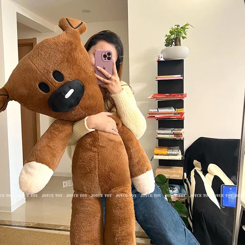 Grande Orsacchiotto di Peluche Morbido, Classico Marrone, Bambola Imbottita, Adorabile Animale di Peluche, Cuscino Coccoloso per Divano, Letto e Arredamento Casa