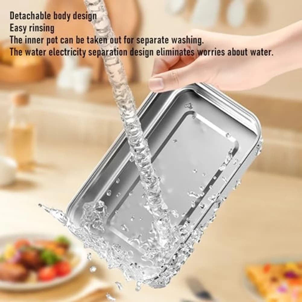[HIHI] Heated Lunch Box, Portable Food Warmer with Digital Display, 7200mAh Rechargeable Electric Hot Meal Container