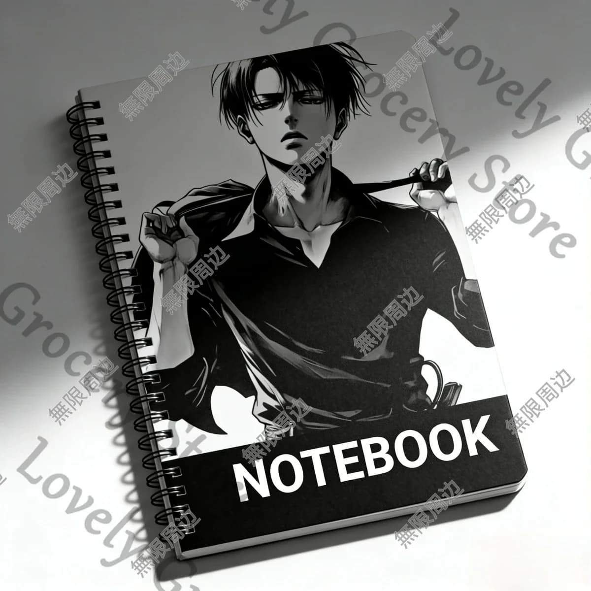 Anime Attack on Titan Levi Ackerman Shingeki No Kyojin Cosplay Spiral Horizontal Line Notebook Sketchbook Sketch Book Fans Gift